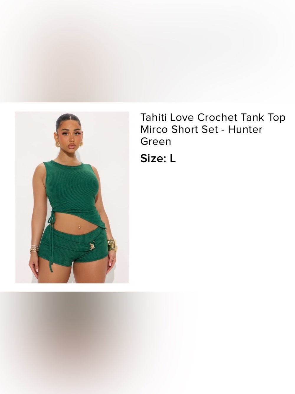 Fashion Nova Hunter Green Crochet Bike Shorts